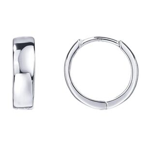 14K Gold Plated Sterling Silver Post Huggie Hoop Earrings White Gold